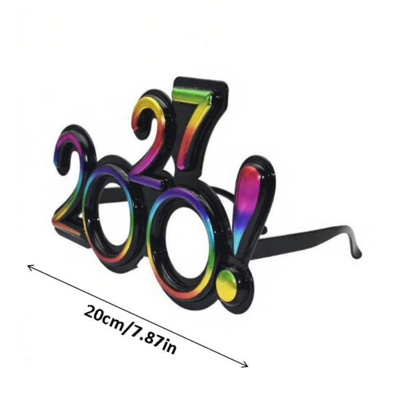 2027 Number Eyeglasses Happy New Year Glasses Diamond Glitter Sunglasses Cosplay Prop Xmas Party Decoration Funny Glasses