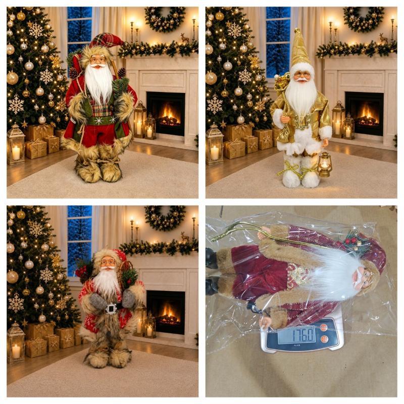 2026 Weihnachtsdekoration für Zuhause Weihnachtsmann Plüschpuppe 30cm Navidad Party Deko Xmas Ornamente Neujahrsgeschenk