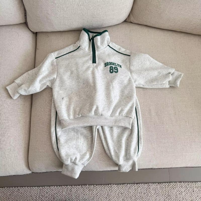 Spring Children Long Sleeve Clothes Set Boys Girls Letter Sweatshirt Sweat Pants Suit Kids Casual Outfits