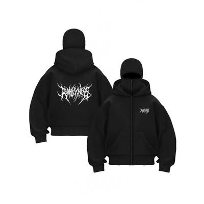 Men's Hooded Sweatshirt with Built-in Hooded Pockets Double Zipper Closure, Loose Fitting Street Style Essential Hooded Sweatshirt Ribbed Cuffs Design