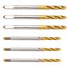 3Sets Spiral Fluted Tap Hand Tool Hardware Accessory High Speed Steel M3 M4 Gold Silver