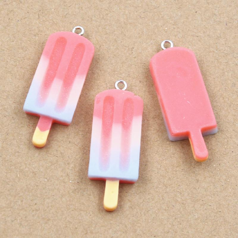 10Pcs Charms Summer Ice Cream Popsicle Ice Icicle Lolly Pendant Craft Making Findings Handmade Jewelry Diy For Earrings Necklace