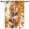Autumn Leaf Cartoon Animal Fox Curtains Bedroom Living Room Drapes Kitchen Children Window Curtain Home Decor Modern Polyester Washable Area Ready
