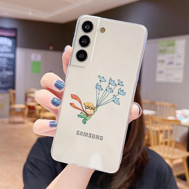 Průhledný kryt pro Samsung Galaxy S22 S20 FE S21 S10 S9 Plus Note 20 Ultra 10 Lite 9 Měkký TPU telefonní obal Kreslený Malý princ