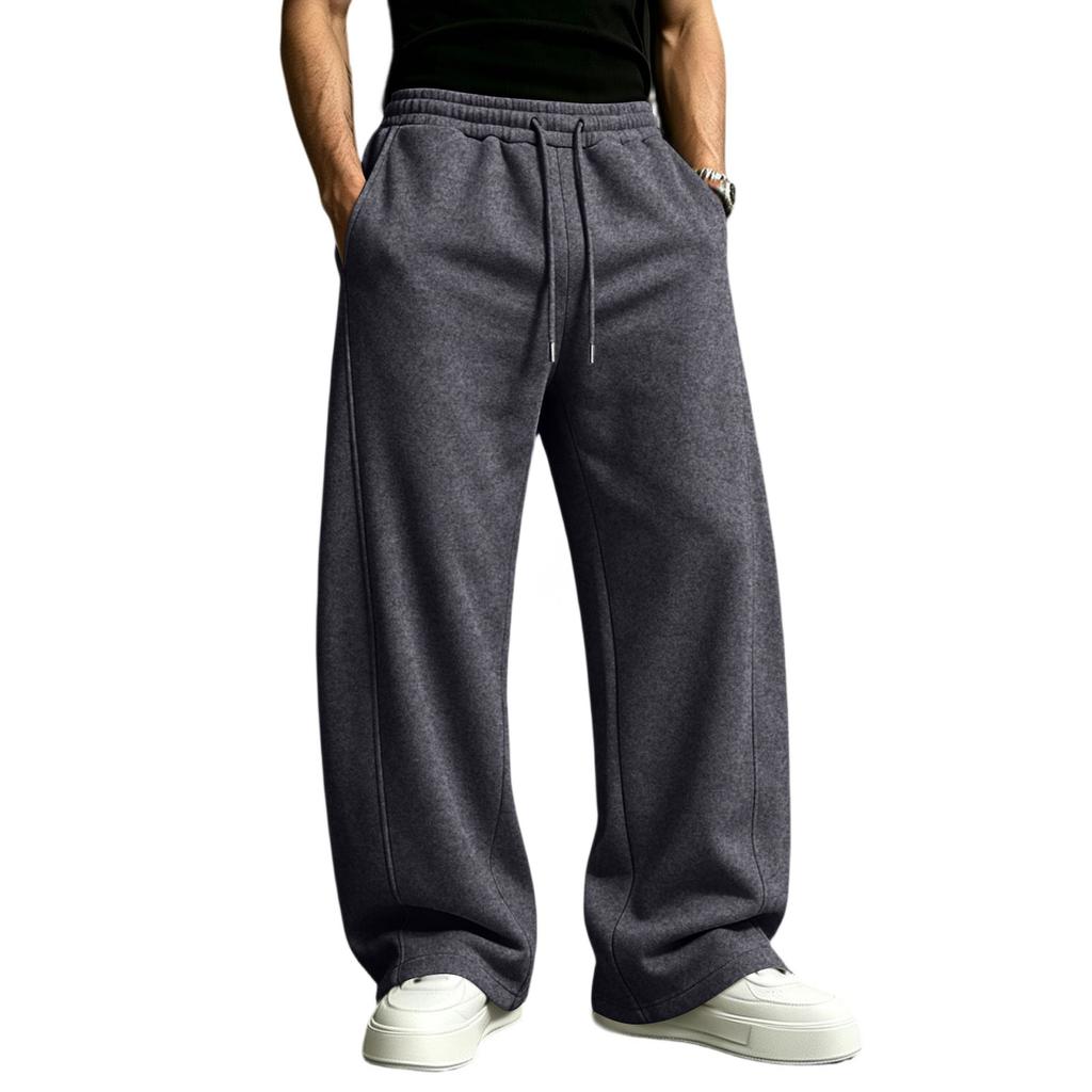 Men's Casual Sweatpants with Elastic Drawstring Waist Loose Fit Straight Leg for and Sports