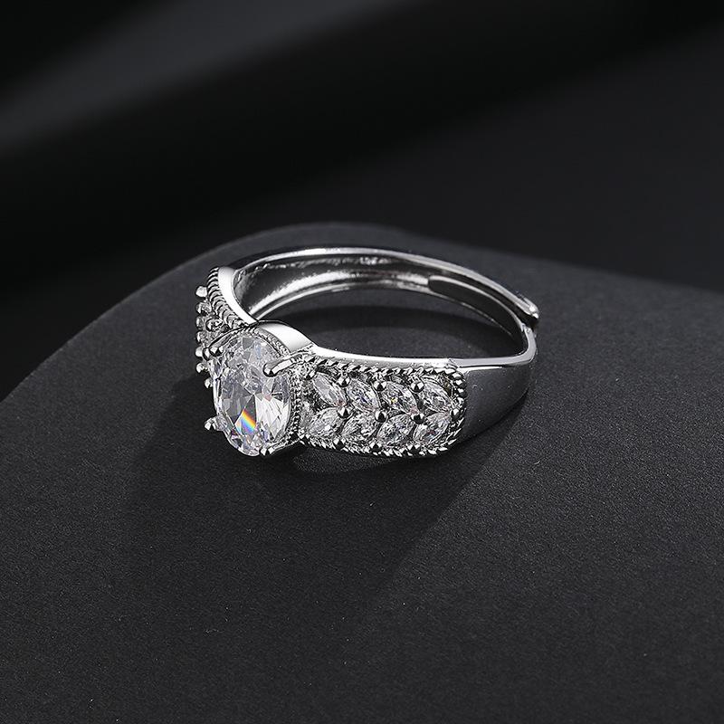 Europäischer & Amerikanischer eiförmiger Weizenäh Damenmode Ring mit vielseitigem exquisitem Edelstein in beliebten Farben