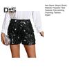 Sequin Shorts for Women Elastic Waist Straight Leg Sparkly Party Mini Shorts High Waist Shiny Nightclub Outfits