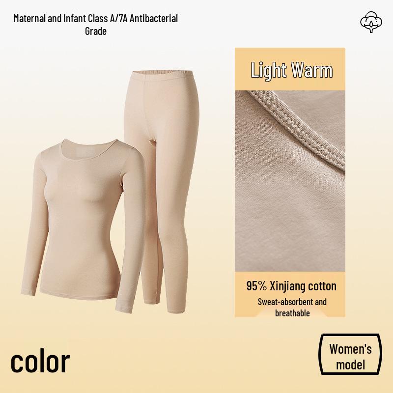Class A Pure Cotton Thermal Underwear Set for Couples: Thin, Elastic, Warm Winter Wear for Men & Women