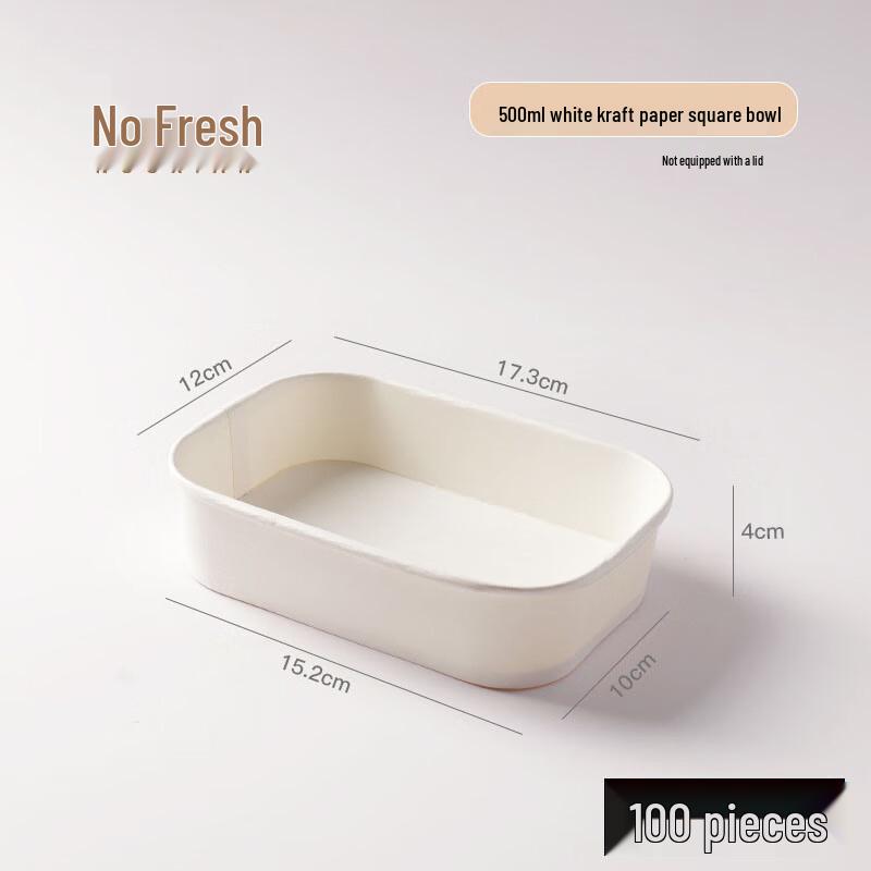 Nuoxian Disposable Food Containers & Lids (100-Pack) 500ml