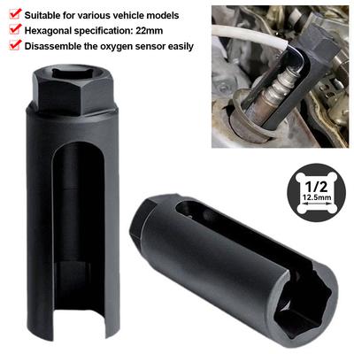 22mm 1/2" Driv Europeisk Standard Bil Oksygen Vakuum Lambda Sensor Fjerningspipe Sett CR-V Stål 8mm 16mm Slisse Bilverktøy