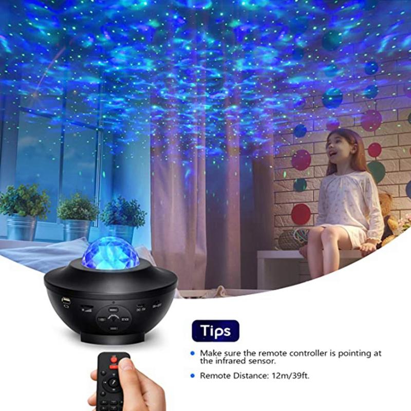 

Красочная лампа, звездное небо, галактика, проектор, Bluetooth, голосовое управление, музыкальный плеер, светодиодный ночник, проекция на День святого Валентина