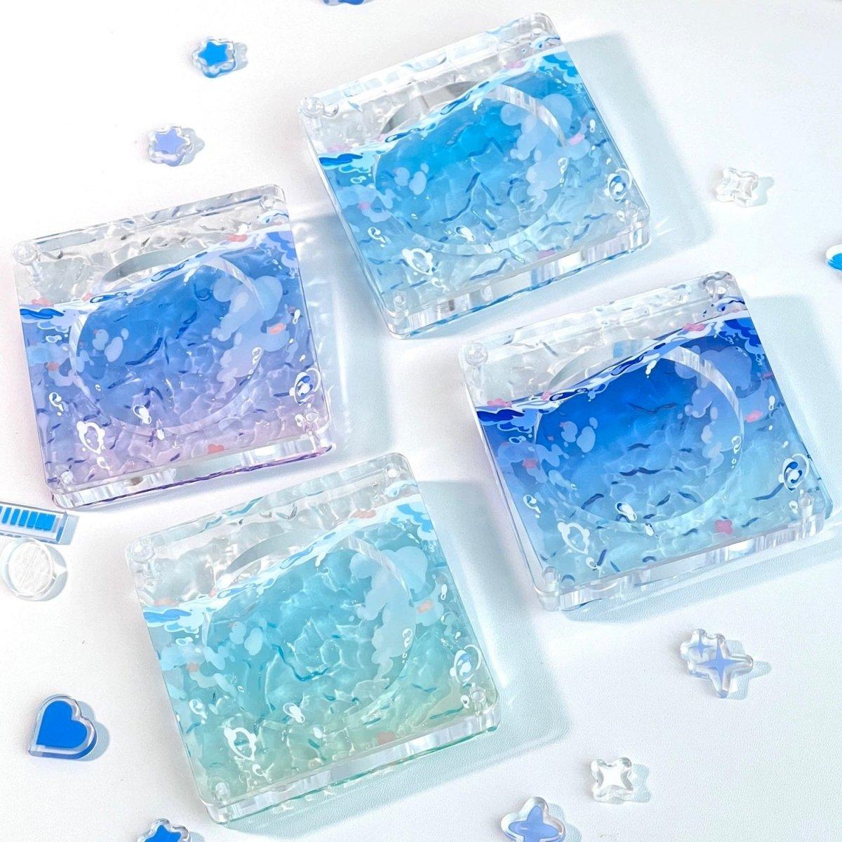 Anime Badge Display | Immersed In The Depths Of The Sea  Acrylic Gradient Water Ripple Badge Display A - 58mm Badge