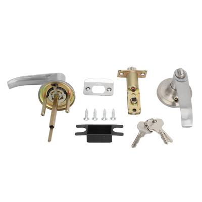 Entry Door Lever Aluminium Alloy Locking Door Entrance Handle Set with 3 Keys for Interior Bedroom