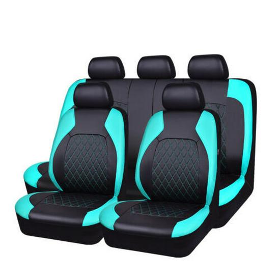 Car Seat Cover with Single Line Diamond Quilting, Embroidered PU Leather - Suitable for Europe, America, and China Markets