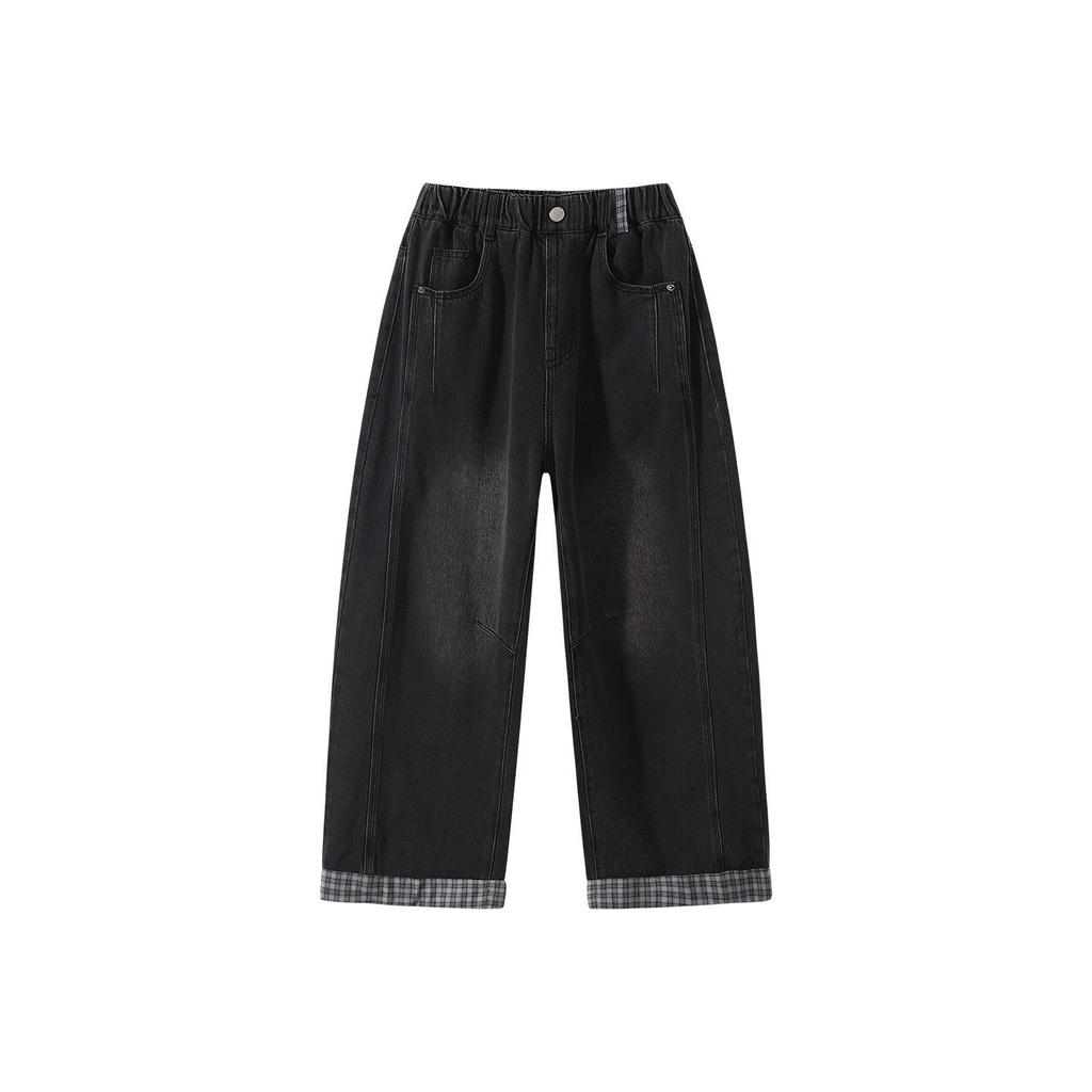 Flickors rutiga jeans med vida ben - Höst 2025-kollektionen för barn