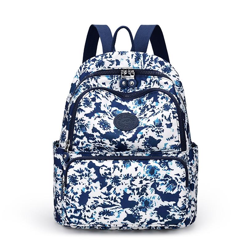 Printed Nylon Backpack Lightweight Travel Backpack