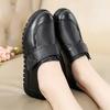 Fashion Women Leather Flats Spring Women's Loafers Casual Shoes for Middle-aged and Elderly Mothers Soft-soled Lightweight Walking Shoes