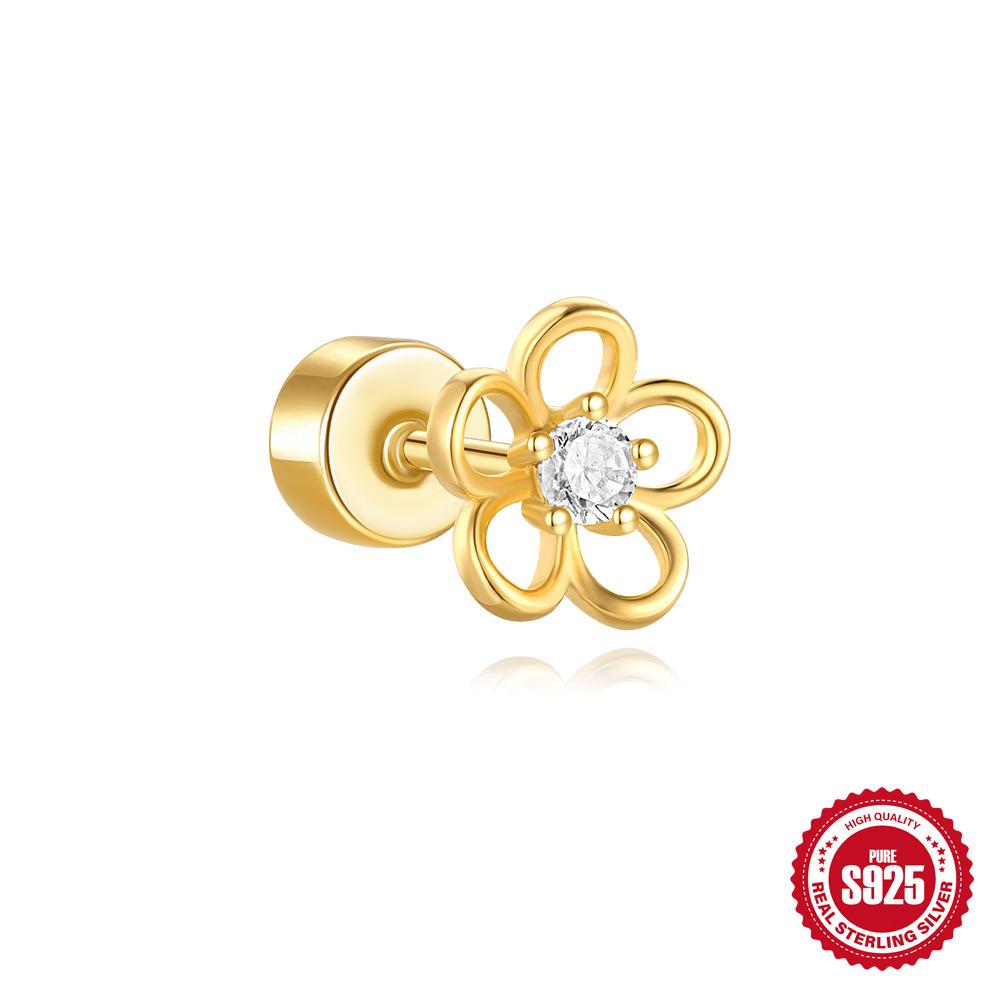 

Серьги для пирсинга хряща из стерлингового серебра S925, универсальные, геометрические, с бриллиантами, спиральные, с толстым дном и плоской головкой, женские