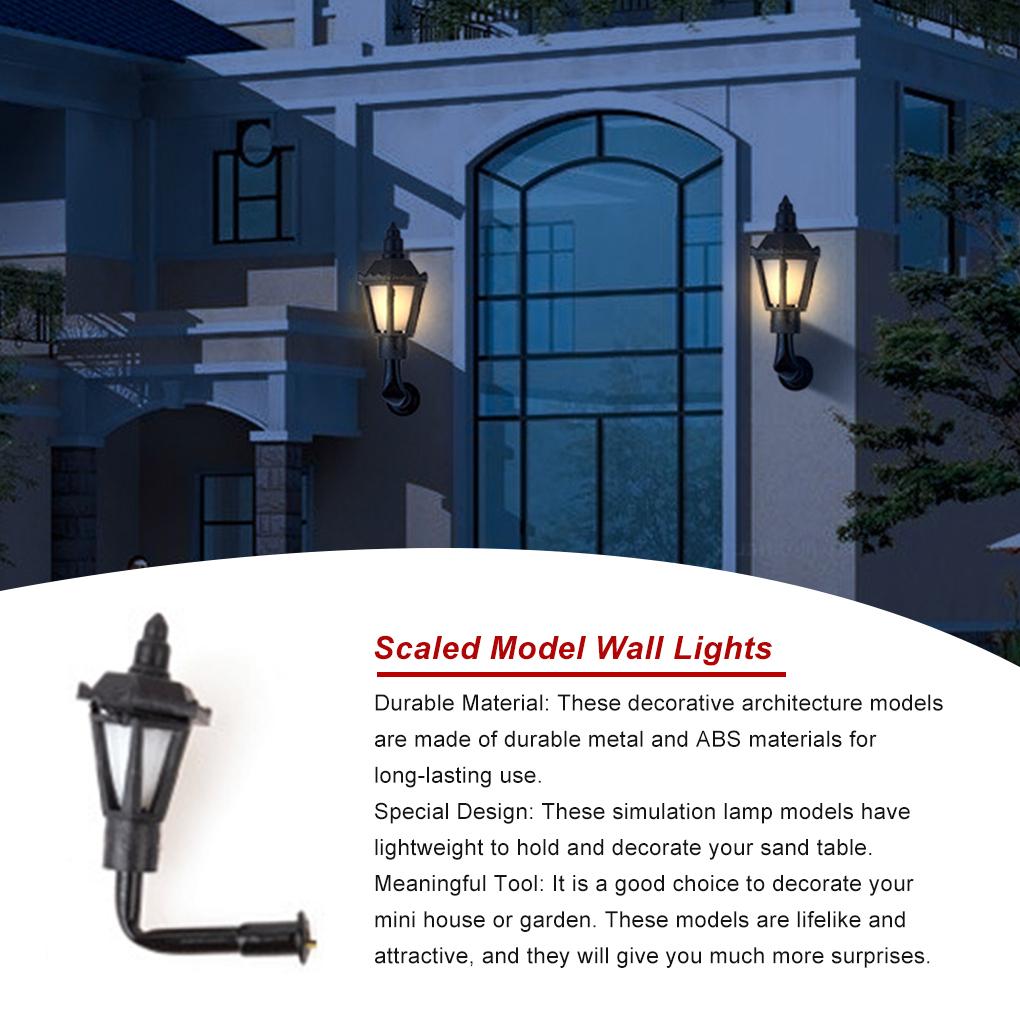 Garden Lights Sand Material Scaled Model LED Metal Lamppost Train Scale Layout Landscape Kid Hanging Lamps for Pathway