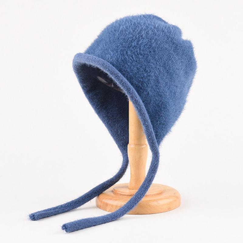 Mütze Damen Winter Warm Ohrenschutz Gestrickte Überziehmütze Sturmhaube Hut Band Doppelnutzung Plüsch Blitzmütze
