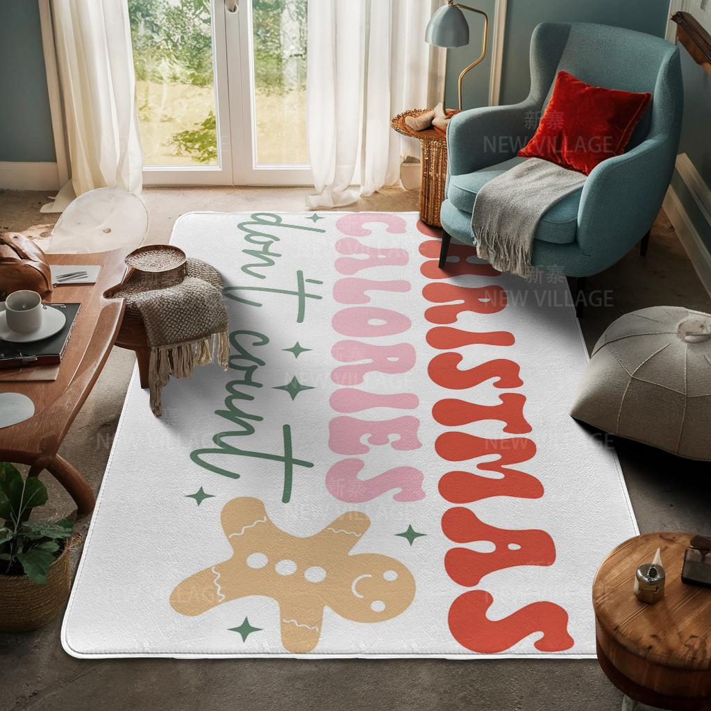 House Entrance Carpet Home Door Mat Living Room Bath Foot Bathroom Non-slip Water Absorption Rugs Bath Merry Christmas Winter