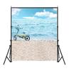 Sommer Meeresstrand Fotografie Hintergrund Tropischer Ozean Palme Sand Malerischer Hintergrund für Fotostudio Porträt Videoaufnahme Party Dekoration Requisiten