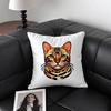 1pc Bengal Cat Pillow Case Square Bedroom Sofa Leisure Comfort Cushion Car Living Room Home Decoration