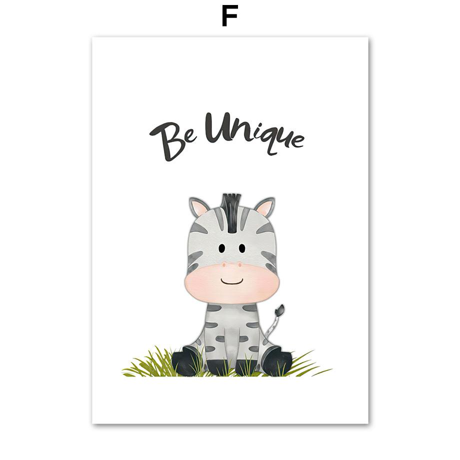 

Лев, слон, жираф, зебра, обезьяна, бегемот, детская настенная живопись, холст, картина, плакат на скандинавскую тему, настенные панно, декор для детской комнаты A4 21X30cm No Framed