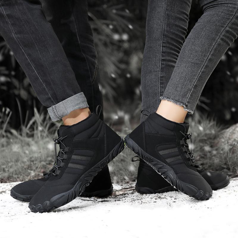 Warm Snow Boots Plush Cotton Shoes Non-slip Winter Outdoor Sneakers Ankle Boots Barefoot Walking Hiking Sports Shoes