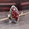 Vintage Elegant Thai Silver Black Garnet Zircon Ring Silver Thai Silver Pomegranate Red Diamond Red Dust Women's Stone Ring 2026
