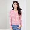 JESSIE Women's Striped V-Neck Knit Top