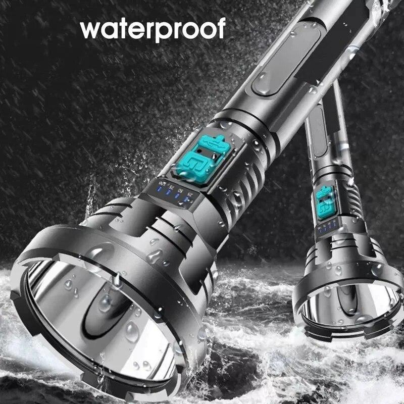 100000LM P700 High Power LED Flashlight Rechargeable LED Torch 1000m Lighting Light Waterproof Outdoor Camping Lamp Hunting