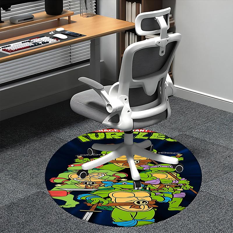 

Teenage Mutant Ninja Turtles,TMNT Chair mat Round Rug-Office carpet, Machine Washable, Non-slip, Suitable for Living Rooms, Bedrooms, Entryw 80cm by 80cm