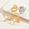 New style open geometric ring set niche light luxury line design versatile plain ring ring woman