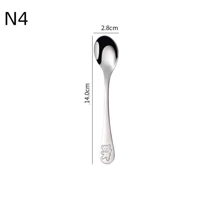Kids Silverware Set Stainless Steel Kids Fork Spoon And Cutter Set Tableware Funny Bear Flatware Set For Children Toddler