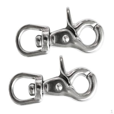2x 65mm Metall Karabinerverschluss Drehclip Haken für Riemen Taschen Gürtel Lederhandwerk Zubehör