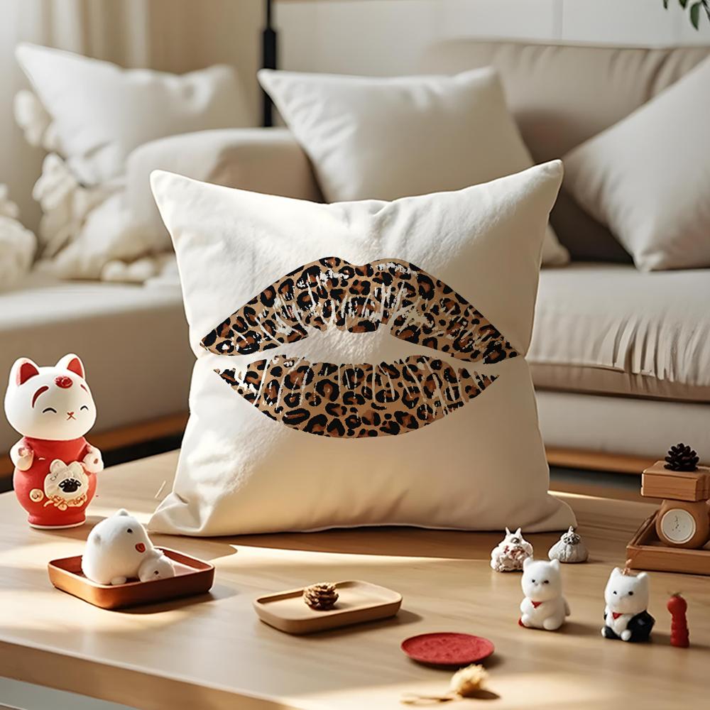 Leopard Print Cushion Cover Silky Short Plush Invisible Zipper Dustproof Sofa Pillow Case For Home Decor