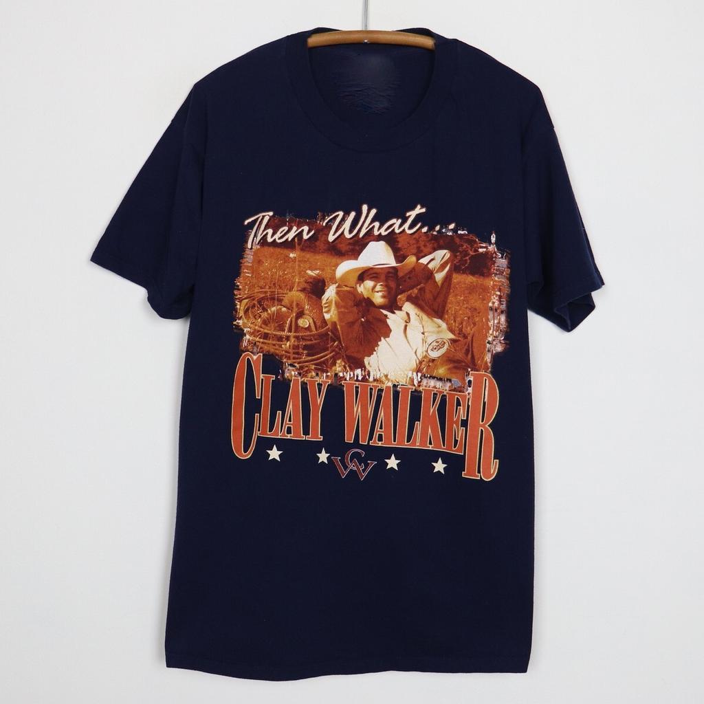 Vintage Clay Walker Star Cotton Full Size Navy Unisex Tee Shirt BL216