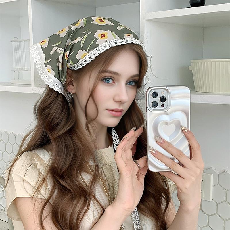 Kvinner Blonder Trekantskjerf Søte Jenter Solskjermingsskjerf Vår Sommer Fransk Strandstil Hårbånd Vintage Kvinne Dame Muslimsk Hijab