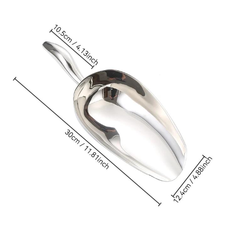 Stainless Steel Ice Shovel Coffee Beans Ice Cube Scoop Bar Ice Scraper Flour Nut Spoon Grain Dry Goods Shovel Kitchen Utensils