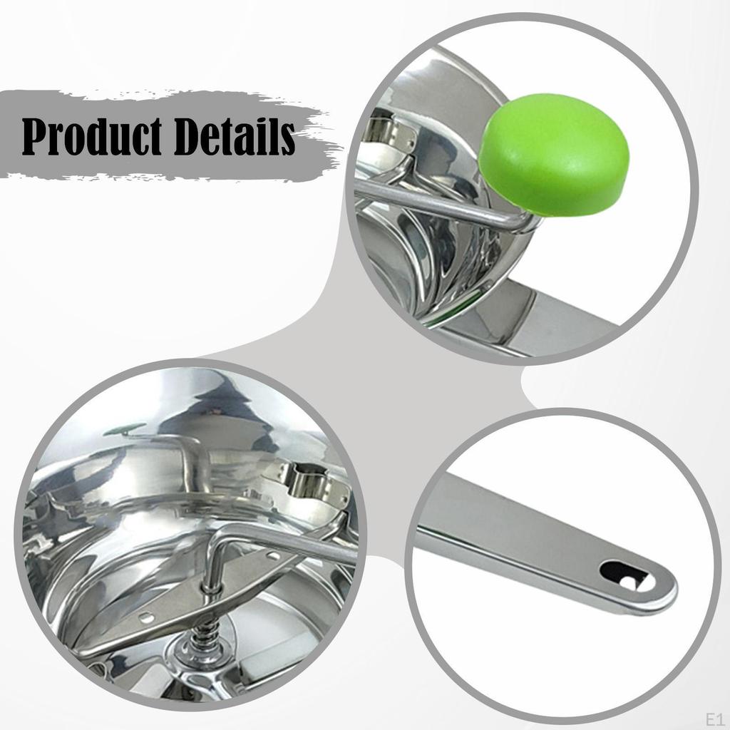 Handbetriebene Gemüsemühle Ergonomisches Küchenwerkzeug Manuell Edelstahl mit 3 Mahlscheiben für Püriertes