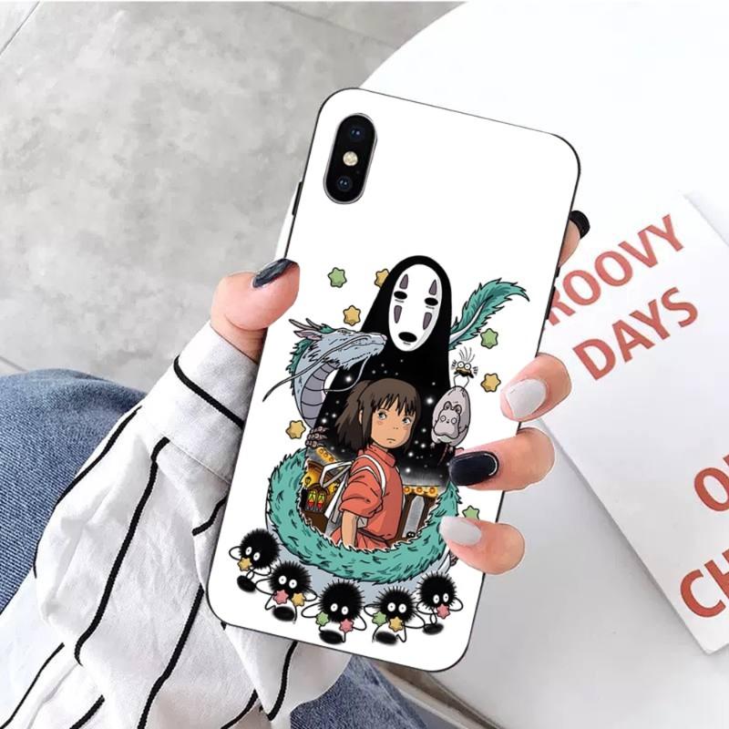 Studio Ghibli Spirited Away She Phone Case For IPhone 14 13 12 11 XS X 8 7 6 Plus Mini Pro Max SE 2022 Soft Black Phone Cover