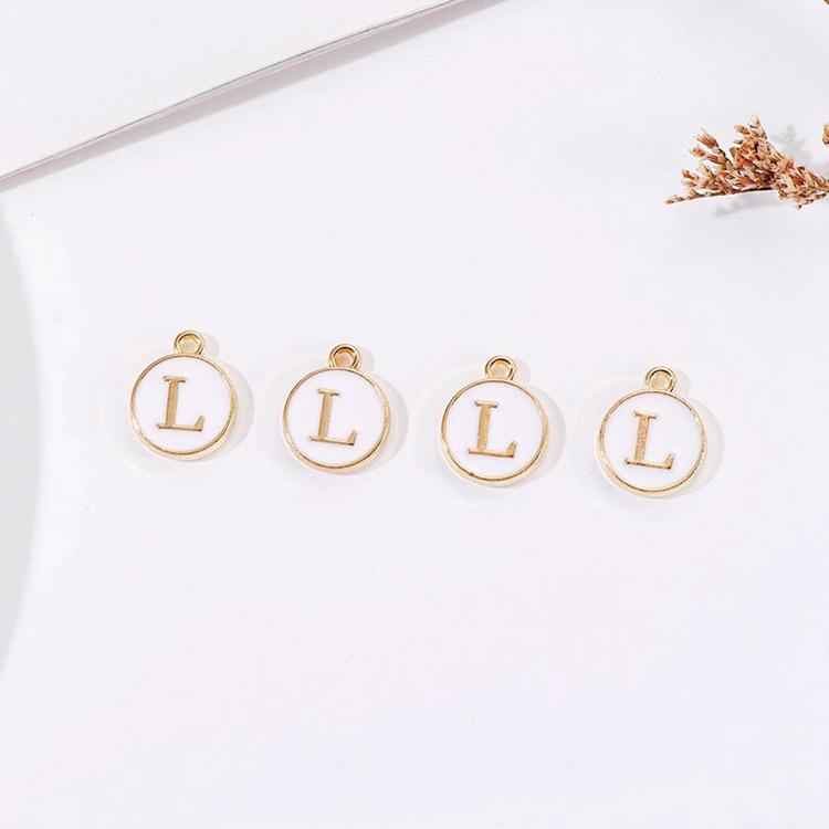 DIY Koreanischer Buchstaben Zubehör Bausatz: 26 Alphabetanhänger für Schülerinnen - Doppelseitig, Webmaterialien mit großem Loch