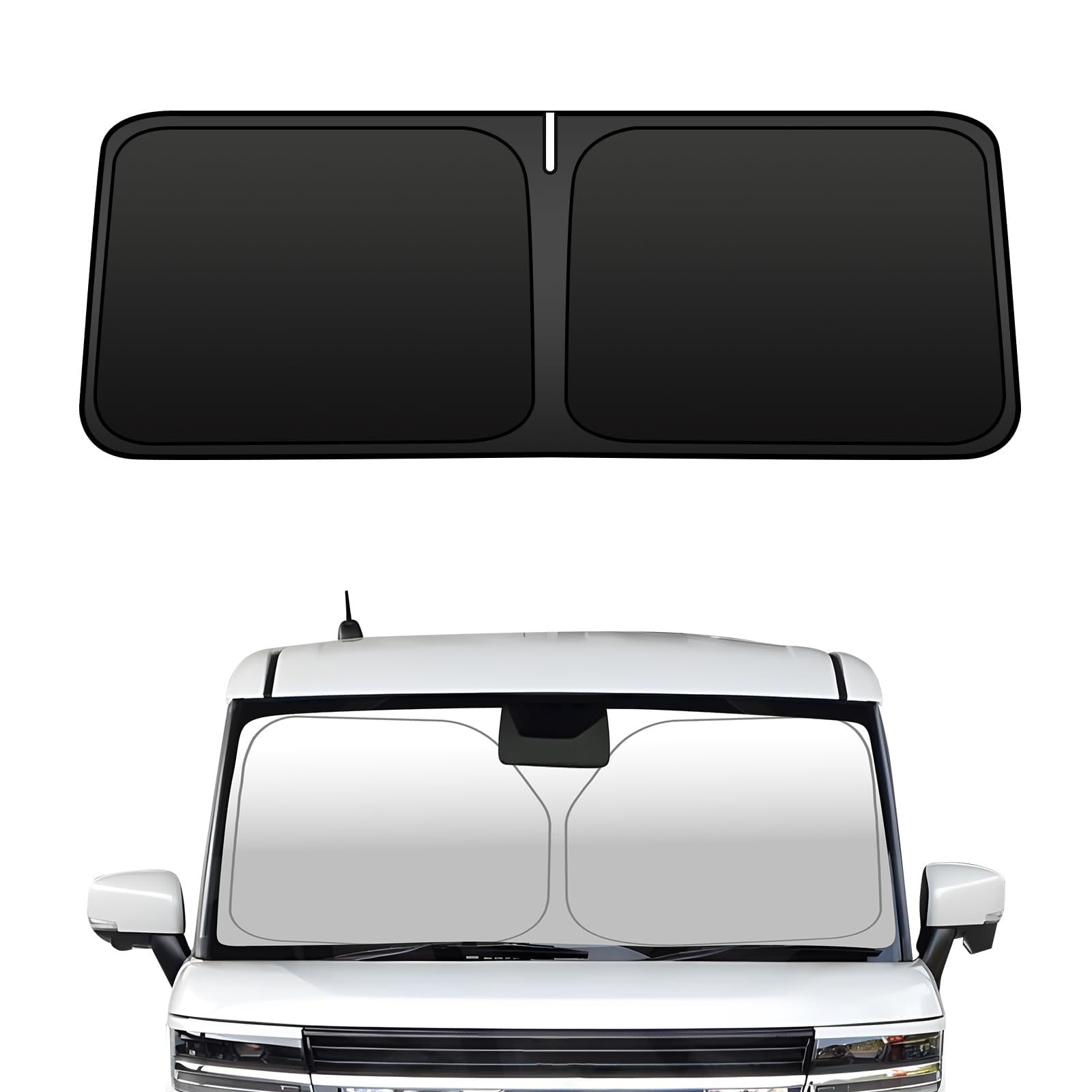 

BLUESEATEC Front Sunshade for Suzuki Spacia and Front Doubles Heat Easy Direct from the Manufacturer MK53S, MK54S, MK94S, Light-Blocking Sunshade,