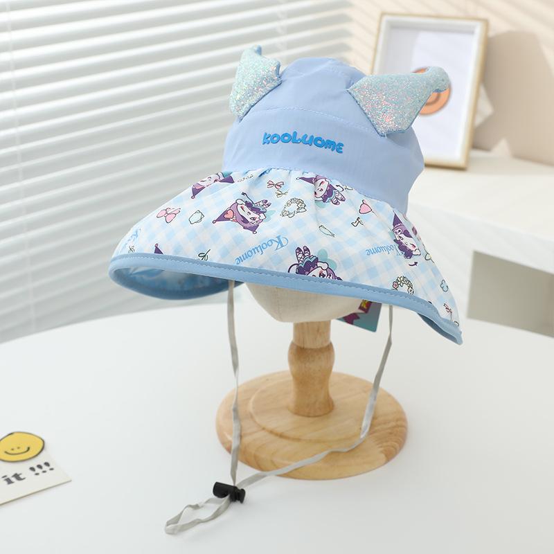 

Children s Hat Cute Big Brim Hat Summer Boys and Girls Empty Top Sun Hat Kuromi Cute Baby Sun Protection Hat (50-54cm)