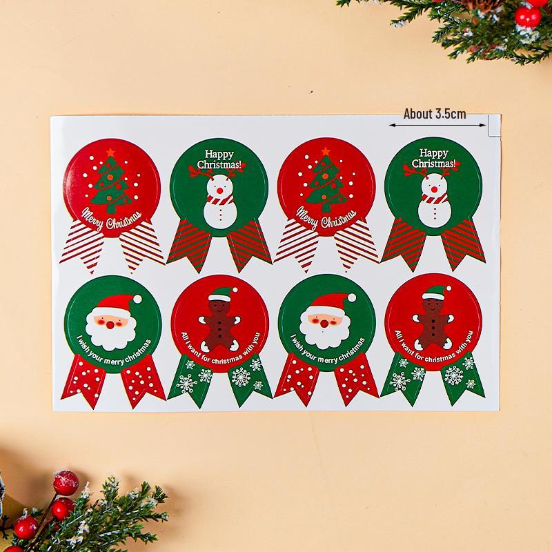 2024 Christmas Cake & Dessert Decoration Stickers - Merry Christmas Theme.