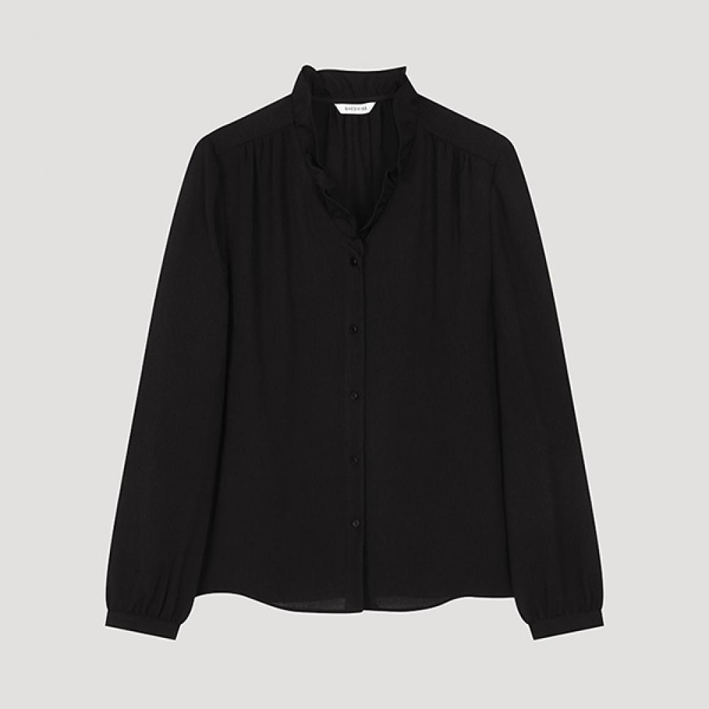 

She S miSS Frill Neck Shirring blouSe Swwblo31050 Bk blacks/55