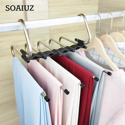 Magic Pants Hangers Space Saving Closet Multiple Layers Multifunctional Uses Rack Organizer for Trousers Scarves Slack
