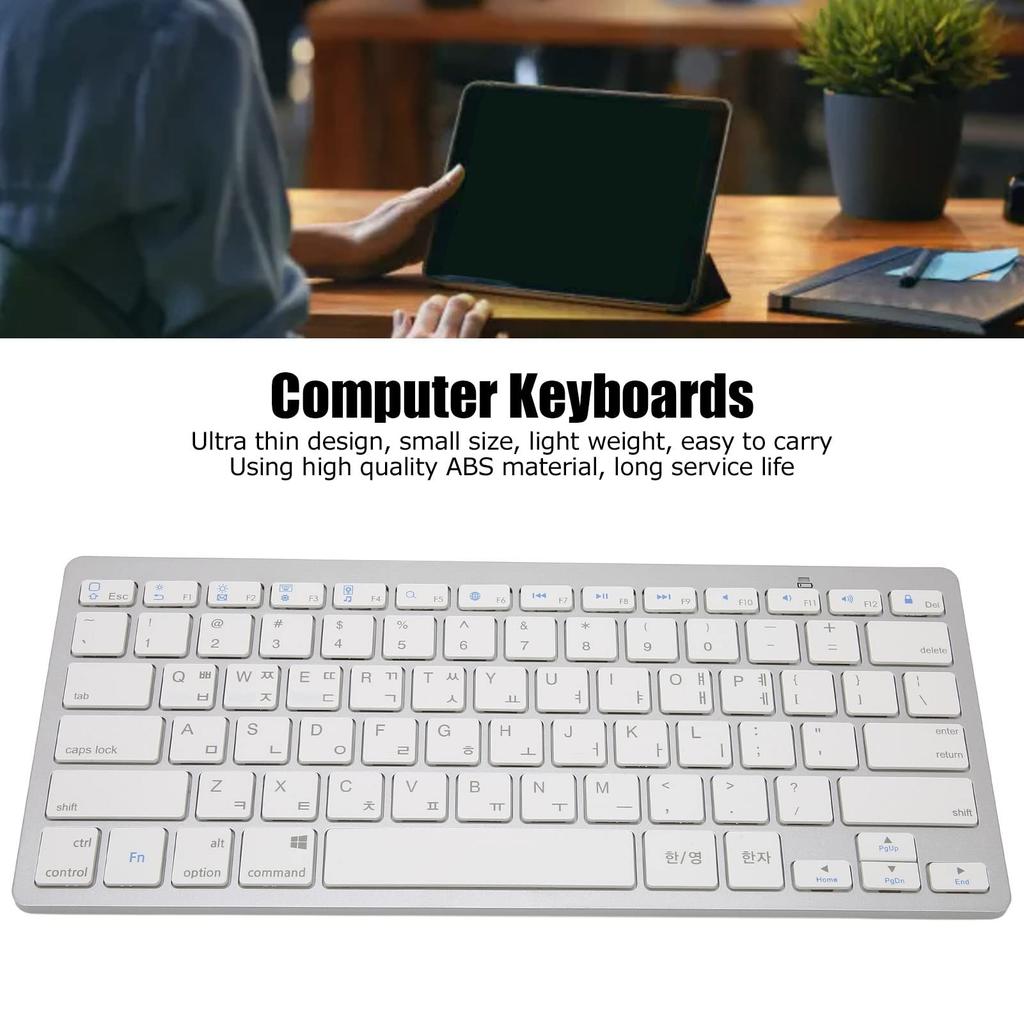 VGEBY Wireless Keyboard, Mini Keyboard, Fast Response, 78 Keys, Ultra-Thin, Multi-System Compatible, Low Noise, for Tablets, Smartphones, and Laptops