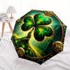 Enchanted Forest Shamrock Wall Art Decor Umbrella, Cute Umbrella with Cute Design, Portable 3-Fold Compact Umbrella for Men & Women, Valentine's Day M